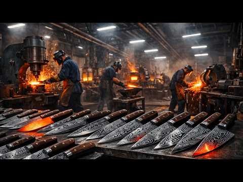 Inside a $10,000 Damascus Chef Knife Factory: Ultimate Precision