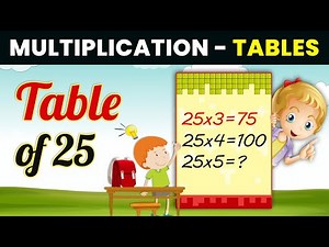 Multiplication Table of Twenty Five 25 x 1 = 25 | Multiplication Table of 25 for Kids | 2024-25