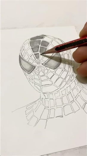 Spider-Man Face Drawing Easy Tutorial | Marvel Art #shorts