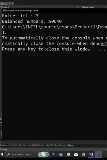 C | Euler project 'balanced numbers' | CodeLearning