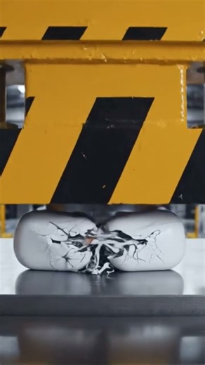 ASMR Earbuds Destroyed - Slow Motion#HydraulicPress #EarbudsCrush #ASMR #OddlySatisfying #TechCrush