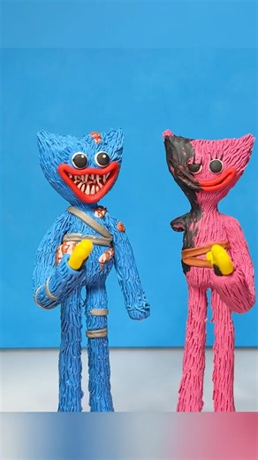 Making Huggy Wuggy and Kissy Missy from Poppy Playtime Chapter 5 Clay #huggywuggy #poppyplaytime