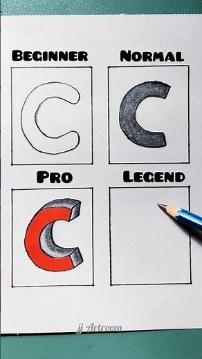How to draw C letter 3d🤔😱#art #drawing #tutorial #shorts #youtubeshorts