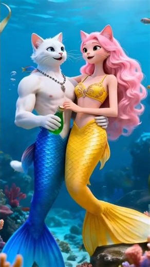 finally Mr. Merman and Mrs. Mermaid unite in a blue ocean🥰🥰