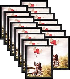 HORLIMER 8x10 Picture Frame Set of 15, Black Picture Frames Display 8 by 10 Photo for Wall or Tabletop