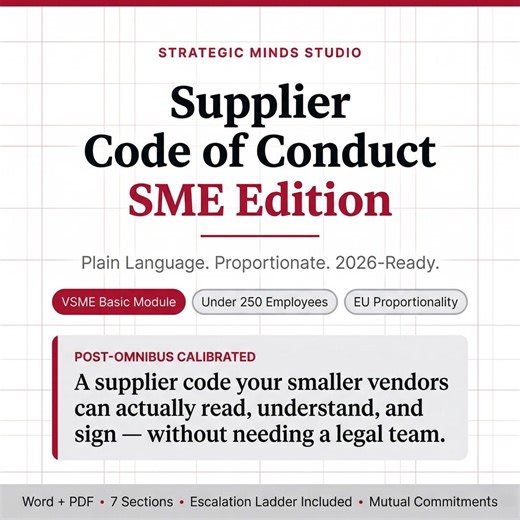 Supplier Code of Conduct Template for Small Business - Plain Language - Editable Word and PDF - Etsy UK