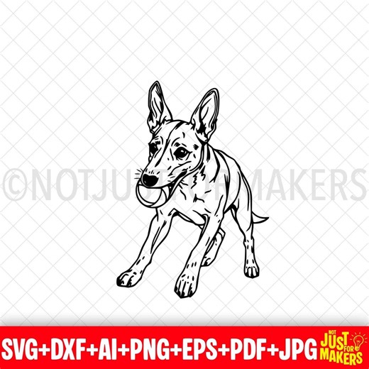 Basenji Dog Playing Fetch Svg, Png, Ai, Eps, Dxf Files - Perfect for Cricut, Wall Decor, and T-shirt Designs - Etsy