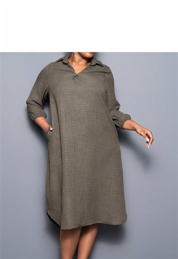 Plus Size Olive Twill Tunic: Comfort Meets Style