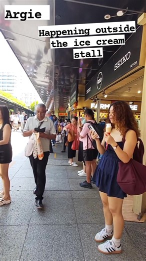 While enjoying my ice cream, spotted an uncle with plastic bags an auntie opening her umbrella under the sun,and a beautiful lady also savoring her ice cream. Sweet moments in the heat! #singaporelife #streetmoments #umbrella #icecream #uncle #beautifullady #plasticbags #PeopleStanding #followersreels #highlightseveryone #Singapore | Argie Mae Sumbang Castro