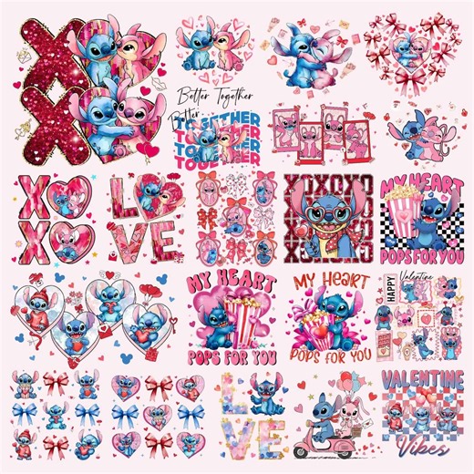 Blue Alien Valentine Png Bundle: Stit-ch and Li-lo, Xoxo (digital Download) - Etsy Canada