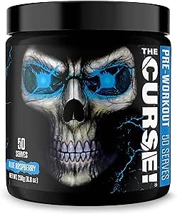 JNX SPORTS The Curse! Blue Raspberry Pre Workout Powder with Creatine – Extreme Energy Preworkout for Men & Women – 50 Servings – L Citrulline, Beta Alanine & Caffeine for Pump, Strength & Focus