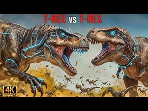 Tyrannosaurus rex fought 60 million years ago (Jurassic Period 4KHD).