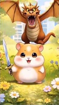 #hamster #cartooncute #animationcartoon storyshort animationanimal storyhamster vs dragonanimated