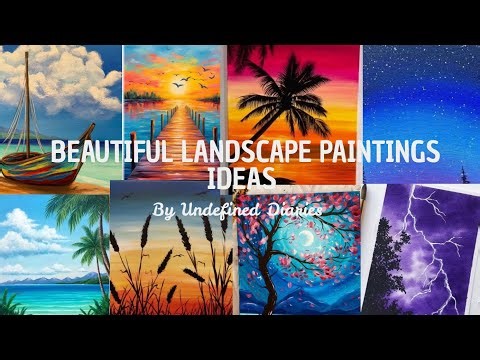 Beautiful and satisfying landscape painting to try | Easy landscape painting for beginners 