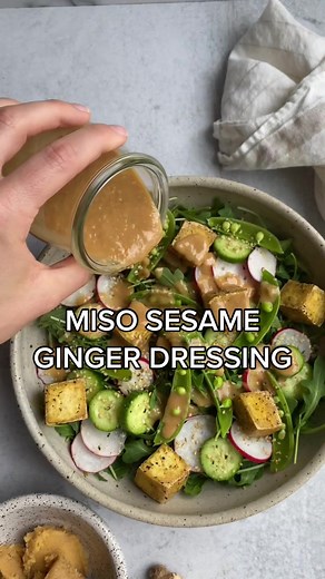 How to make miso sesame ginger dressing #veganrecipes #dietitiansoftiktok #SmartfoodClub