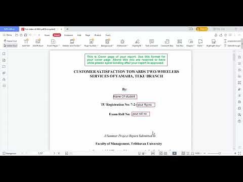 A summer project report || download Format