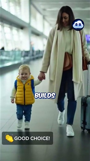 Stay Close ✈️🎒 Little One Stays Near Parents In Busy Airport Terminals #shorts