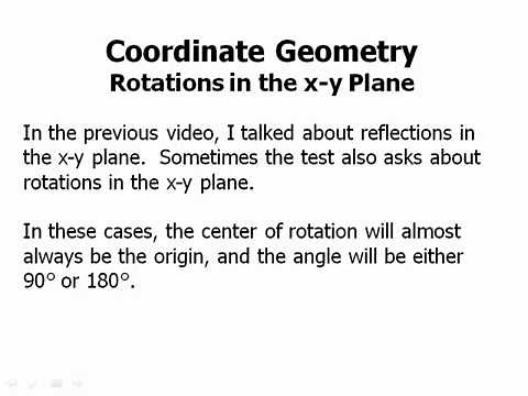 Coordinate Geometry: Rotations in the x-y Plane