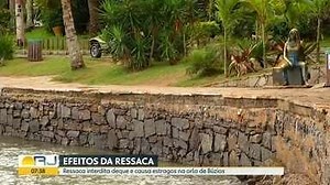 Ressaca causa estragos na orla de Búzios