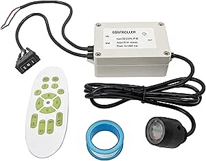 Pactrade Marine Multicolor Drain Plug Underwater Transom LED Boat Light - NPT 1/2 Inch-14 IP68 RGB Kit with Remote Control - 20 Colors, 4 Color-Changing Modes