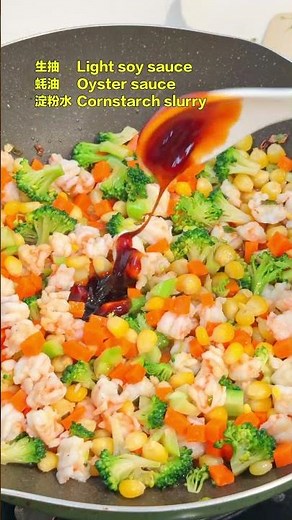 10-Minute Healthy Shrimp Stir-fry with Broccoli and Corn | Easy Dinner Idea #cooking #food