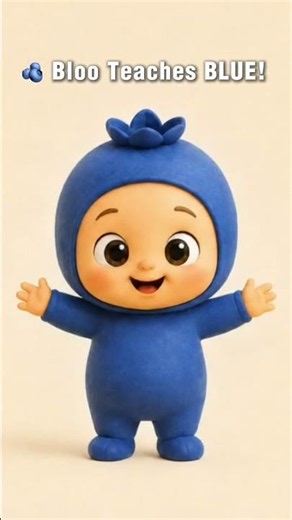 Learn Blue with Bloo 🫐 | Toddler Color Song #Shorts