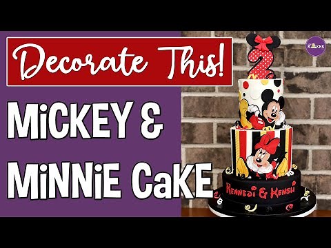 Decorate This Adorable 2D Mickey And Minnie Cake!
