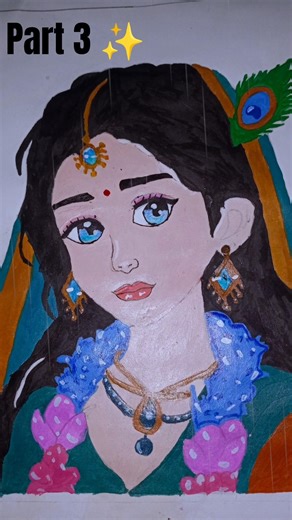 Part 3: Radha Rani Drawing Final Look ✨ | Radha Gori 🌸 Final Touch #drawing #shorts