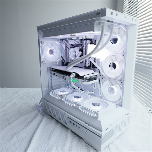 Cowry Hu on Instagram: "White ARGB PC Fan – Silent Cooling + Desk Setup Glow🔥 #pcbuild #pcgaming #whitesetup #gamingsetup #gamingpc #fyp #Christmas"