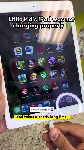 Little kid couldn’t charge his ipad 😢 #fyp #ct #ipadrepair #appleiphone #bridgeportct #igotchu #moneytalkswireless #foryou #foryourpage #TheRealPussinBoots #phonerepair