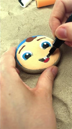 Painting pebbles! #littleangel #crafts #craftsforkids #kidscartoons #shorts