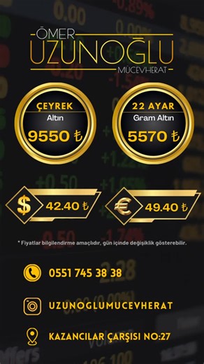 İş İlanları on Instagram: "1968’den günümüze güvenin adresi Uzunoğlu Mücevherat. @uzunoglumucevherat ⠀ ⠀ . #ekonomi #döviz #altın #kur #Türklirası #Euro #para #finans #dolar #turkey #turkiye #businessowner #reklam"