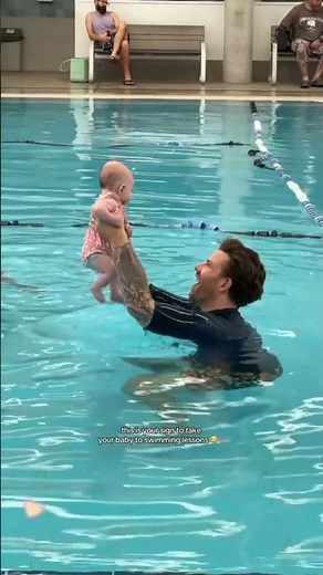 Baby swimming with dad for the first time 💞little star babies scenes 💕 @littlestarbabiesscene