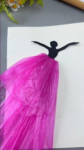DIY Trash Bag Dress Art | Mother's Day Craft Idea#artandcraft #craft #handmade #art #diy #mycraft
