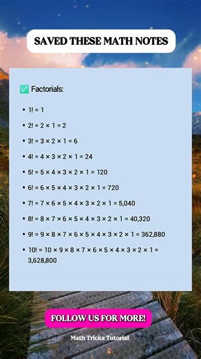 5.9K views · 31 reactions | Factorial Math Notes | Math Tricks Tutorial | Facebook