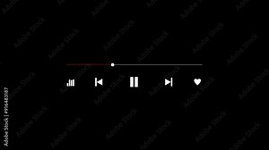 Music player overlay template animation blue gradation. Suitable for Youtuber, content creator, music production, etc.