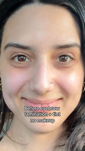 Before & After Eyebrow Lamination & Tint with Thin Eyebrows