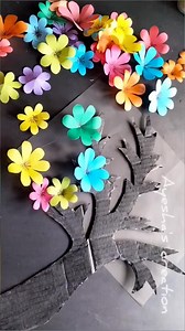 5.2K views · 28 reactions | DIY paper flower tree wall hanging craft  #reels #decor #walldecor #homedecor #diy #fun #craft | Ayesha's Creation | Facebook