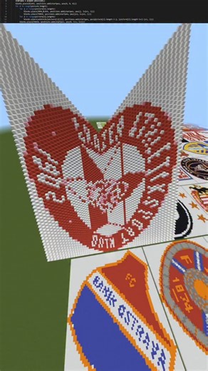 Steirischer Stolz in Minecraft! 🔴⚪ Der GAK als episches Sand Art – Block für Block gebaut, bis das Logo perfekt erscheint. ⚽🔥 Wer ist #TeamGAK? ❤️ #GAK1902 #Rotjacken #SteirischerStolz #minecraftart | Florian Wundsam