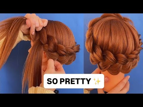Easy Braided Crown Hairstyle 😍 Step-by-Step Tutorial