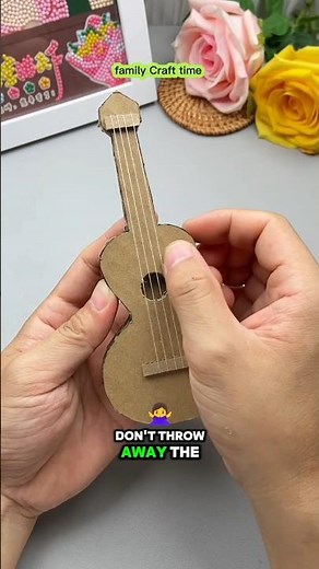 🎸 DIY Mini Guitar from Express Boxes – Fun & Easy Craft for Kids! 🎨 | Family Craft Time