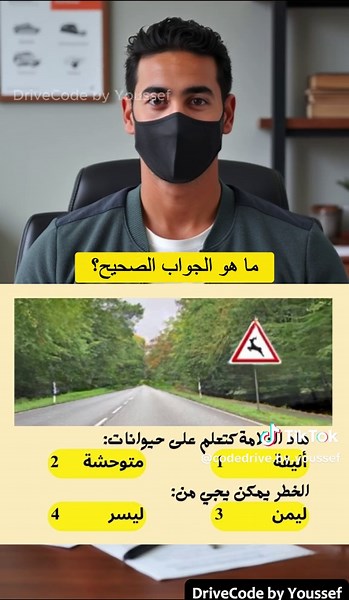 🦌 واش كتعرف هاد العلامة شنو كتعني بالضبط؟ جاوب فالتعليق ✍️ واش الخطر كيجي من اليمين ولا اليسار؟ #تعليم_السياقة #معلومة_مرورية #codedrive_by_youssef #امتحان_السياقة