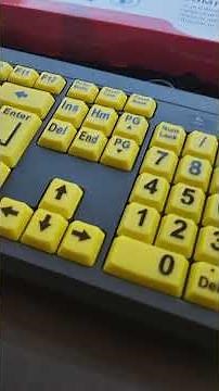 2 High Contrast Low Vision Keyboards Large Letters Yellow with Black