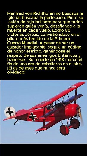 ¡LA LEYENDA DEL CIELO! El Barón Rojo y su triplano de sangre ✈️🩸 #Historia #Guerra #Shorts