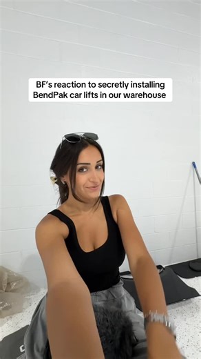 Christina Roki on Instagram: "CAR LIFTS FROM @bendpak are about to make our car competitions SMMM better #surprise #reaction #bf #cars #tech"