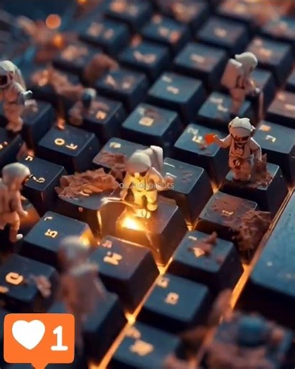 Astronauts Exploring A Giant Computer Keyboard ‪@OrchidSprouts‬