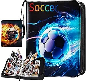 Soccer Card Binder, Card Binder 9 Pocket with 40 Removable Sleeves Portable Waterproof Storage Bag Collectible Card Albums Soccer Card Book Soccer Album 720 Pockets for Soccer Trading Cards 2026