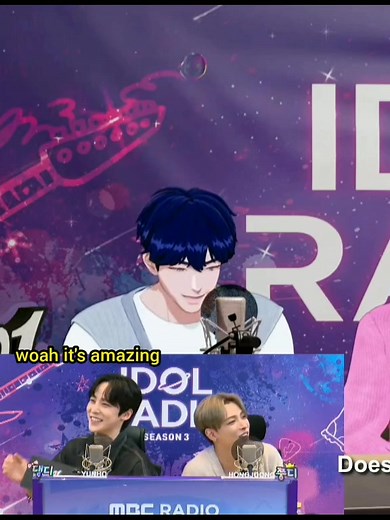 ATEEZ reaction to PLAVE's Power and Live Vocals how it works : they film on seperated studio since PLAVE identity need to be protected and undisclosed, PLAVE film in their own Studio, ATEEZ film in Idol Radio Studio, ATEEZ interacting through live screen, PLAVE done something like this when Yejun and Noah doing busking and have interaction with audiences (you can watch it on their Youtube channel), not long time ago they did fancall with this method too The concept of virtual : You Prohibited to