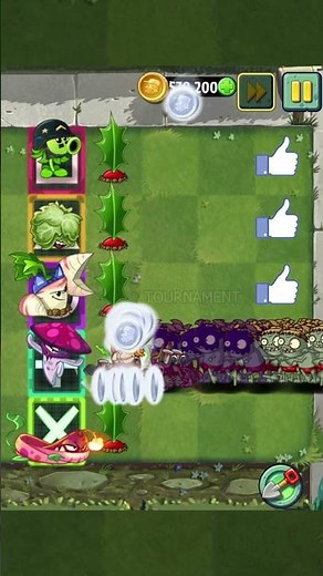 PvZ 2 - Mega Gatling Pea plant & Other plants Vs 100 Monkey & Imp Zombies - P11 #shorts #pvz2