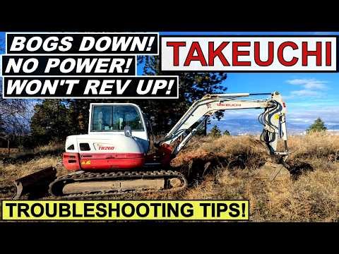 Takeuchi TB260 Excavator Engine Bogging Down? Check This First!